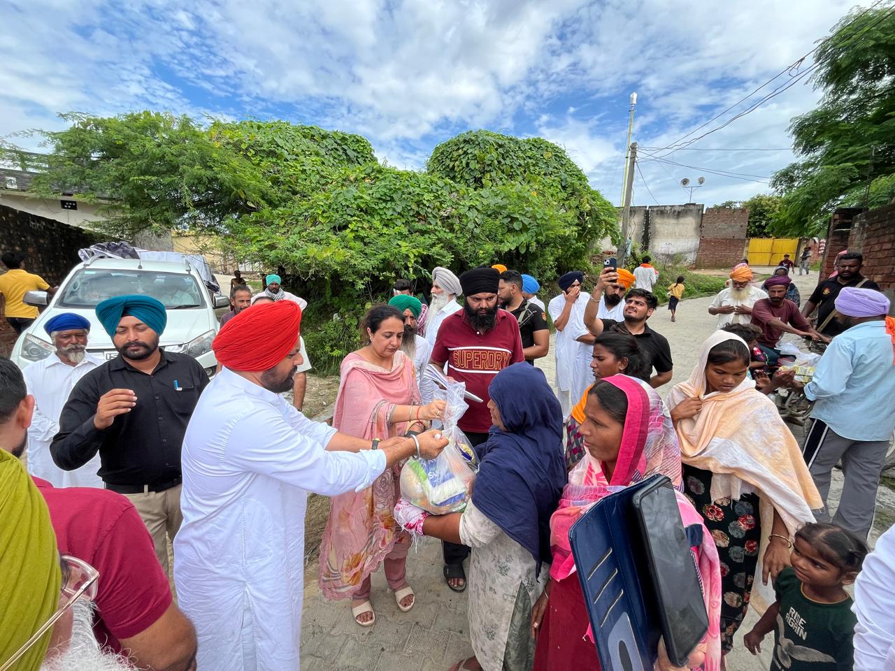 Relief material was taken and distributed by Chairperson Prabhjot Kaur for Goindwal Sahib flood victims